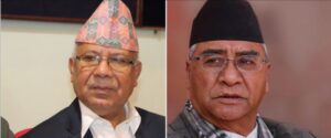प्रधानमन्त्री देउवा माधव नेपाललाई भेट्न कोटेश्वरमा