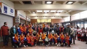 नेपाली भलिबल टोली स्वदेश फर्कियो, विमानस्थलमा भव्य स्वागत