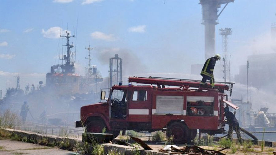 रुसद्वारा युक्रेनको बन्दरगाह शहर ओडेसामा आक्रमण
