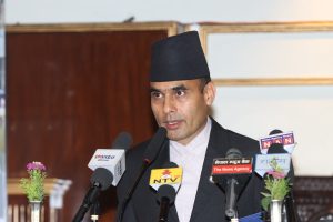 Info Minister Dr Timilsina discusses with filmmakers