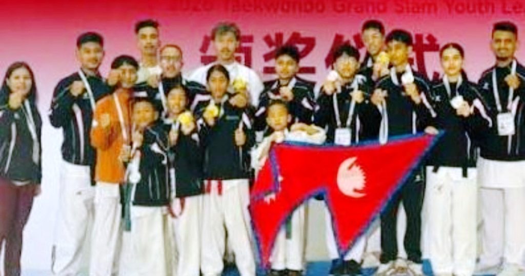 चीनमा सम्पन्न तेक्वान्दो प्रतियोगितामा नेपाली खेलाडीले ४ स्वर्णसहित १५ पदक जिते